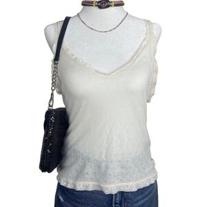 Y2K Coquette Eyelet Lace Cami Top Women's‎ Small